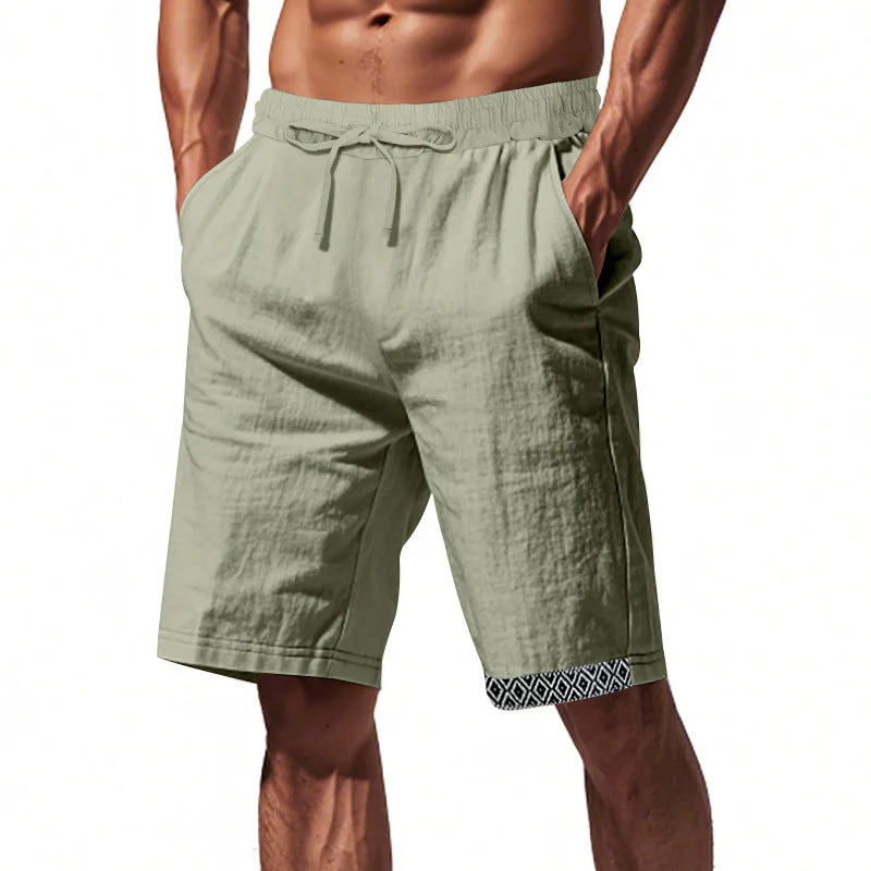 Men's Shorts – Linen – Loose Fit – Drawstring Waist – Boho Finish – With Pockets - Image 10