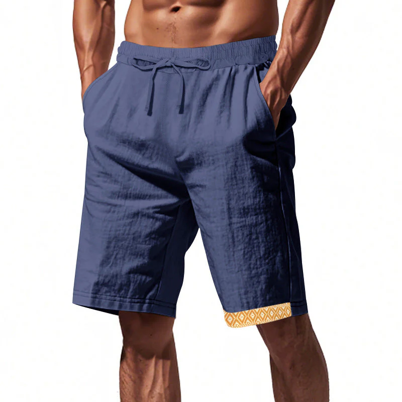 Men's Shorts – Linen – Loose Fit – Drawstring Waist – Boho Finish – With Pockets - Image 11