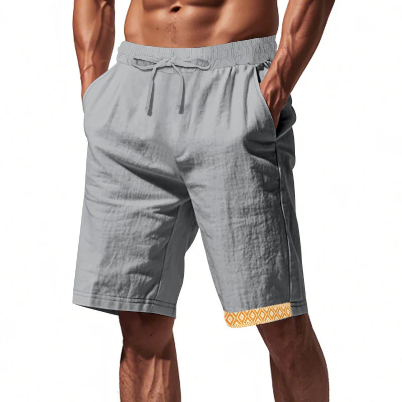 Men's Shorts – Linen – Loose Fit – Drawstring Waist – Boho Finish – With Pockets - Image 12