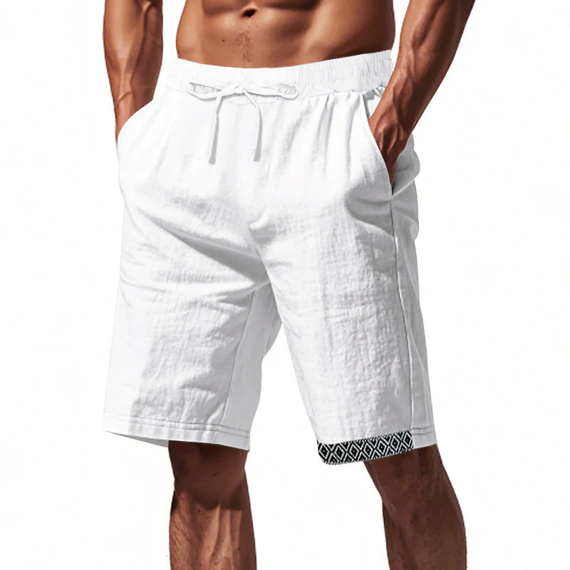 Men's Shorts – Linen – Loose Fit – Drawstring Waist – Boho Finish – With Pockets - Image 6