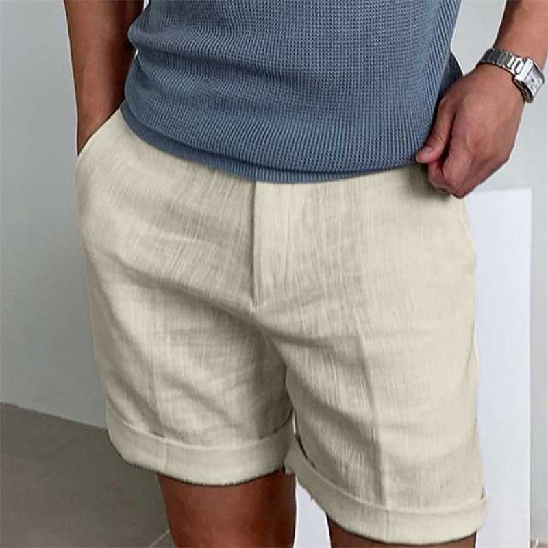 Men's Shorts – Relaxed Fit – Cuffed Hem – Breathable Natural Textile – Casual Look - Image 2
