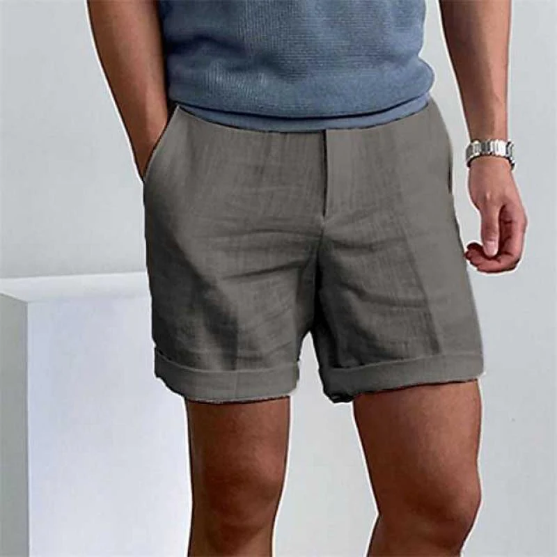 Men's Shorts – Relaxed Fit – Cuffed Hem – Breathable Natural Textile – Casual Look - Image 3