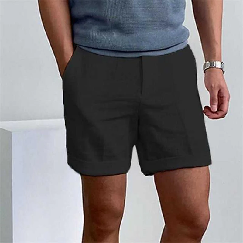 Men's Shorts – Relaxed Fit – Cuffed Hem – Breathable Natural Textile – Casual Look - Image 4