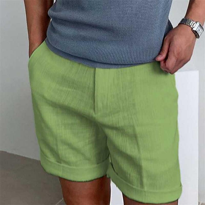 Men's Shorts – Relaxed Fit – Cuffed Hem – Breathable Natural Textile – Casual Look - Image 5