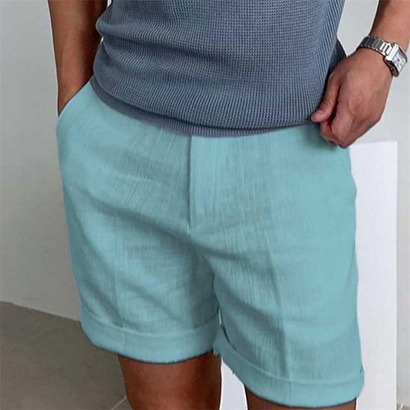 Men's Shorts – Relaxed Fit – Cuffed Hem – Breathable Natural Textile – Casual Look - Image 7
