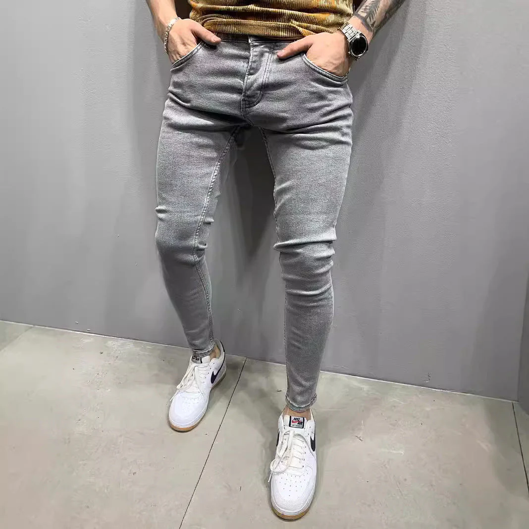 Men's Skinny Jeans – Stretch Denim – Five Pockets – Slim Fit Casual Style - Image 3