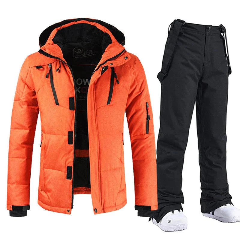 Men's Ski Set – Lined Jacket with Hood – Adjustable Bib Pants – Relaxed Fit - Image 3