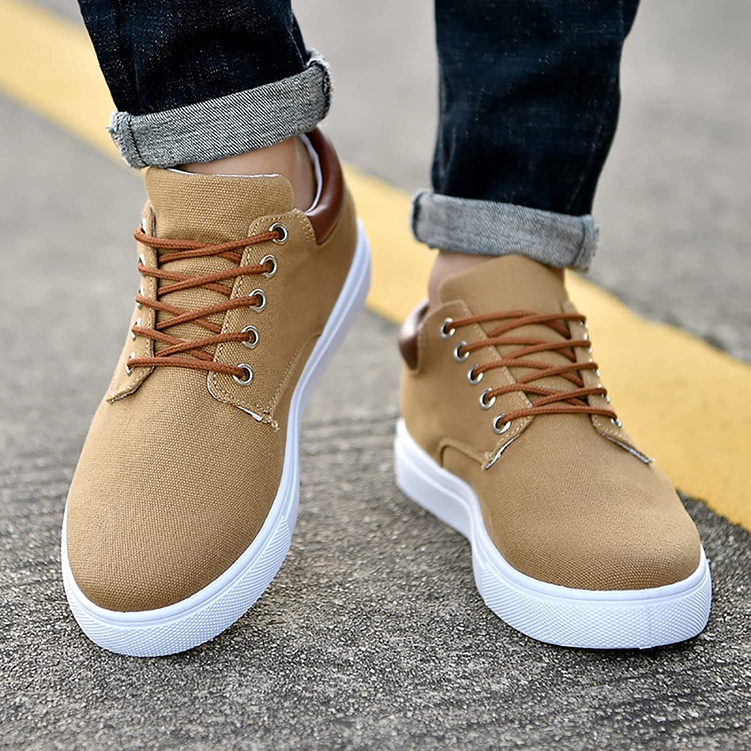 Men's Sneakers – Low Model – Breathable Textile – Lace Closure – Padded Collar - Image 5