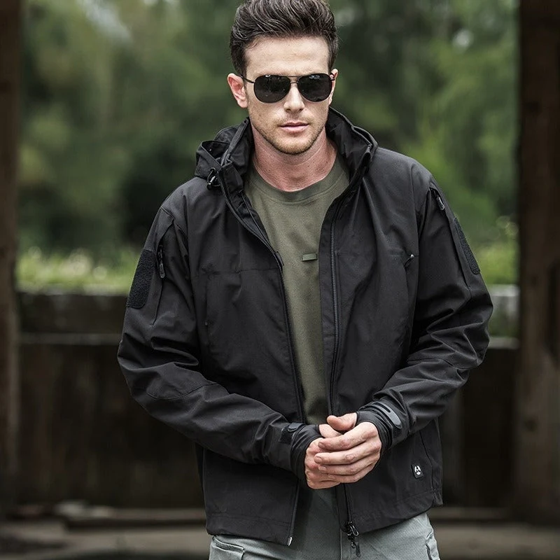Men's Softshell Jacket – Tailored Fit – Windproof – Water-Repellent – Hood - Image 3
