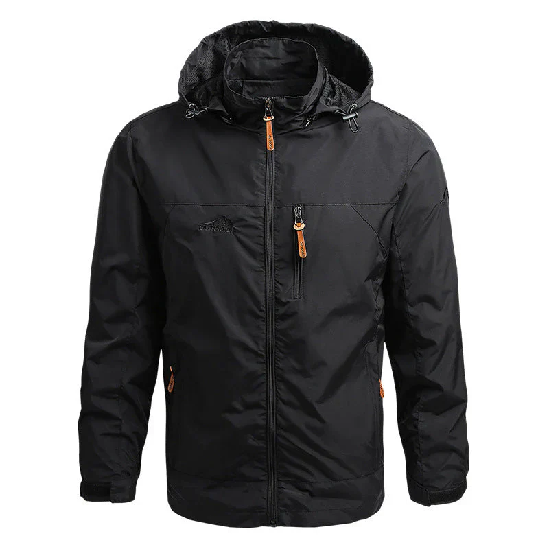 Men's Softshell Jacket – Windproof Water-Repellent – Regular Fit – Hood – Zippered Pockets - Image 2