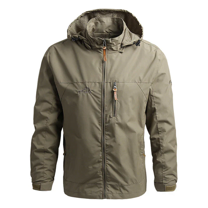 Men's Softshell Jacket – Windproof Water-Repellent – Regular Fit – Hood – Zippered Pockets - Image 3