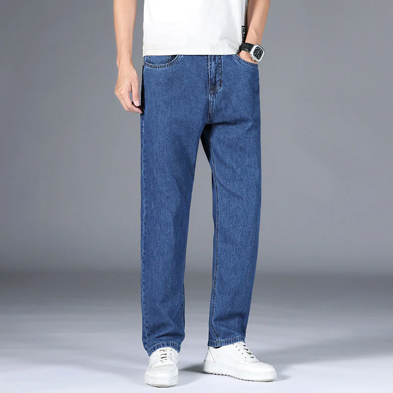 Men's Jeans – Classic Fit – Straight Legs – Full Length – Cotton - Image 2