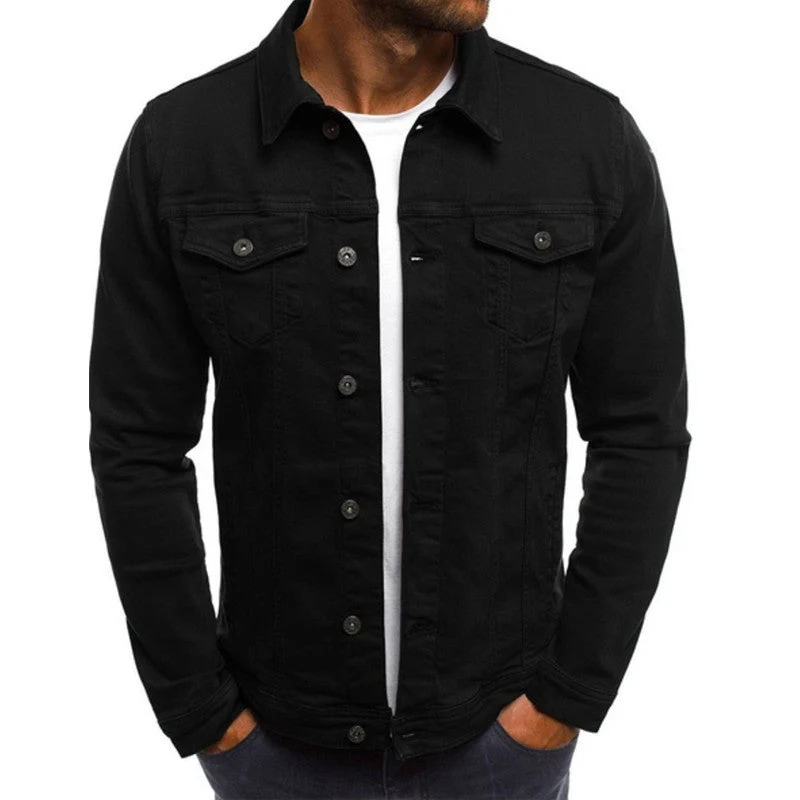 Men's denim jacket – Regular fit – Button closure – Chest pockets – Sturdy structure - Image 3