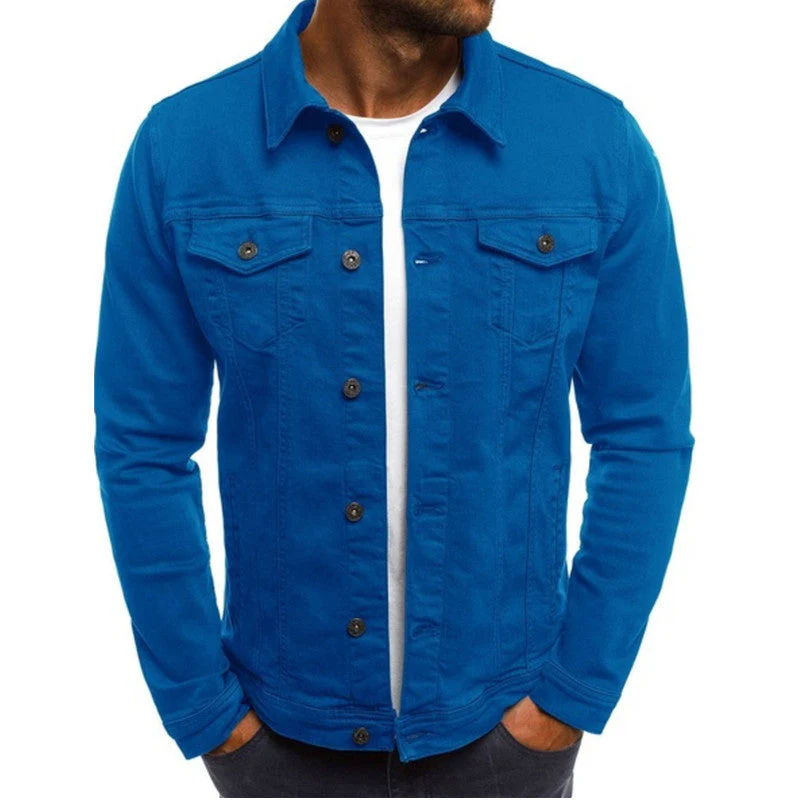 Men's denim jacket – Regular fit – Button closure – Chest pockets – Sturdy structure - Image 4