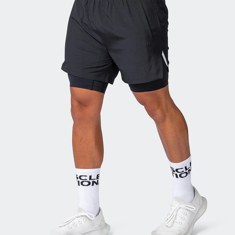 Men's Sports Shorts – Slim Fit – Double Layer – Breathable – Stretch Inner Brief - Image 3