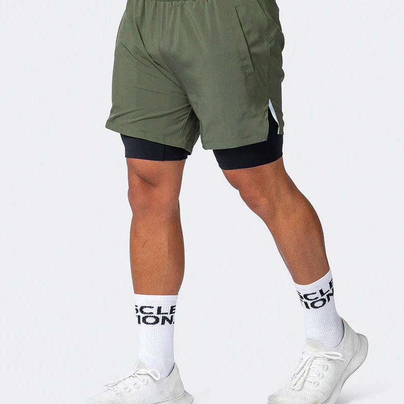 Men's Sports Shorts – Slim Fit – Double Layer – Breathable – Stretch Inner Brief - Image 4