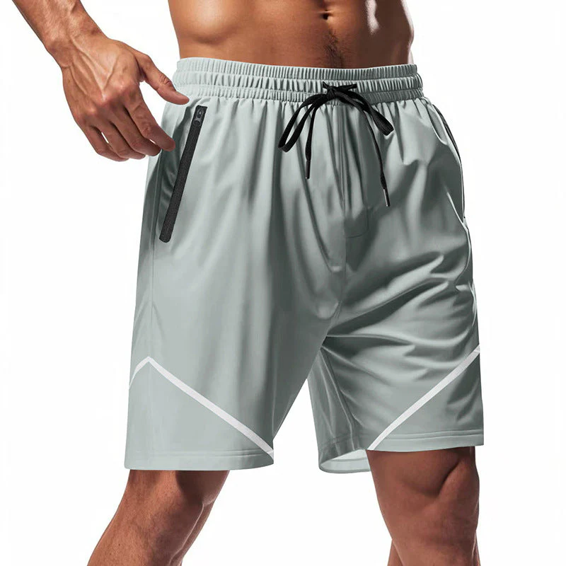 Men's Sport Shorts – Quick-Drying – Loose Fit – Knee-Length – Zipper Pockets – Drawstring - Image 11