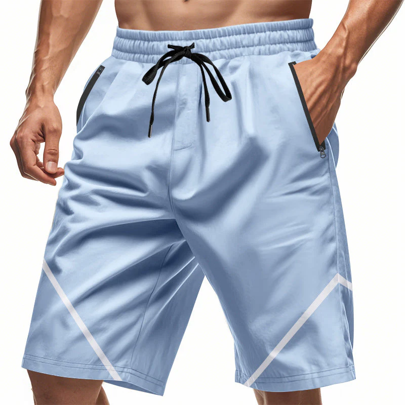Men's Sport Shorts – Quick-Drying – Loose Fit – Knee-Length – Zipper Pockets – Drawstring - Image 3
