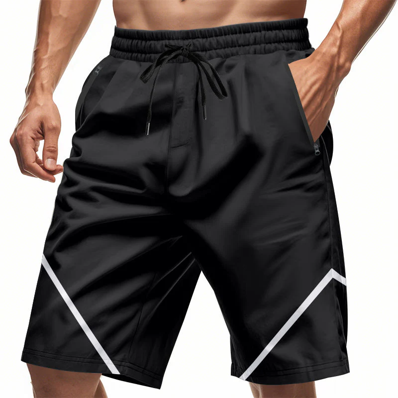 Men's Sport Shorts – Quick-Drying – Loose Fit – Knee-Length – Zipper Pockets – Drawstring - Image 4