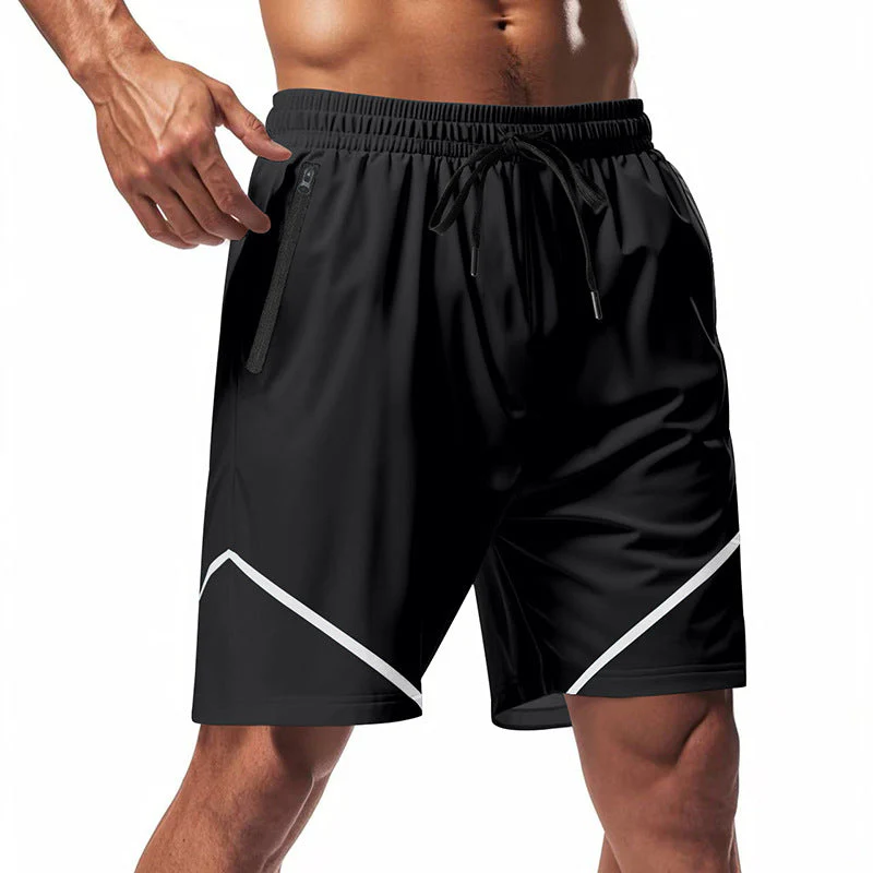 Men's Sport Shorts – Quick-Drying – Loose Fit – Knee-Length – Zipper Pockets – Drawstring - Image 7