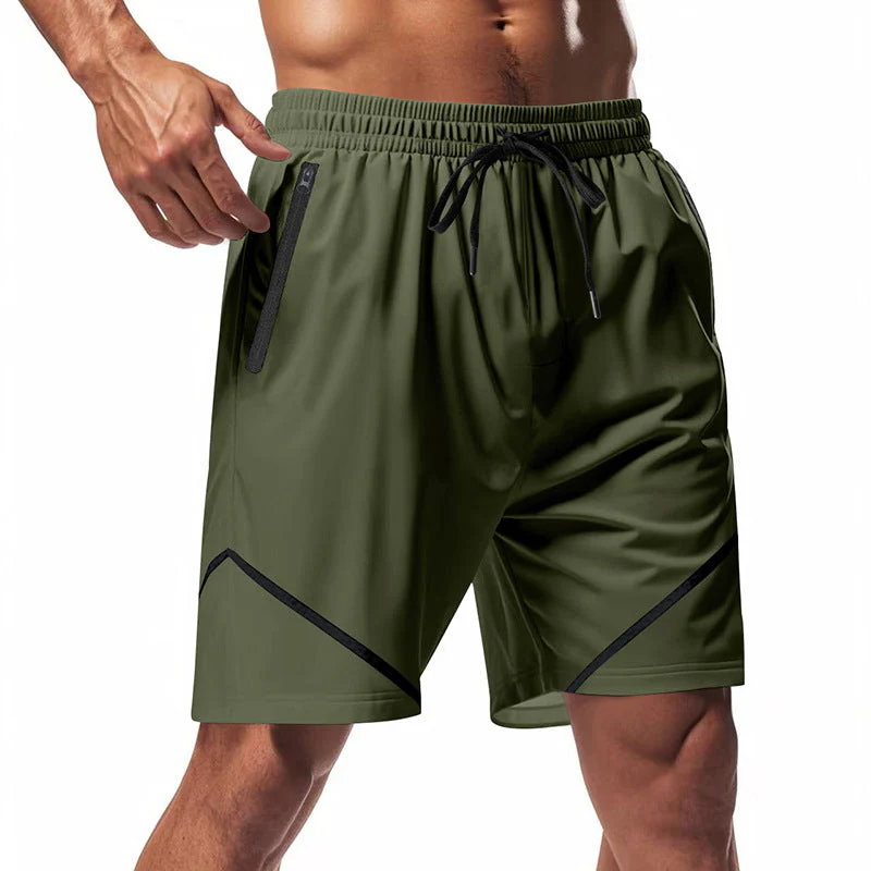 Men's Sport Shorts – Quick-Drying – Loose Fit – Knee-Length – Zipper Pockets – Drawstring - Image 8