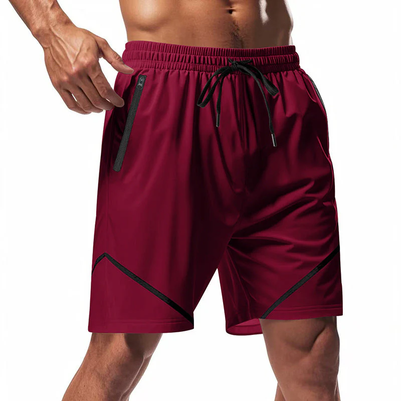 Men's Sport Shorts – Quick-Drying – Loose Fit – Knee-Length – Zipper Pockets – Drawstring - Image 9