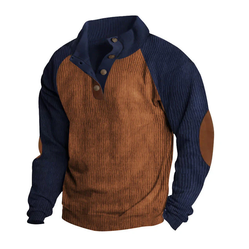Men's Sweatshirt – Regular Fit – Textured Knit – Button Closure – Raglan Sleeves - Image 4