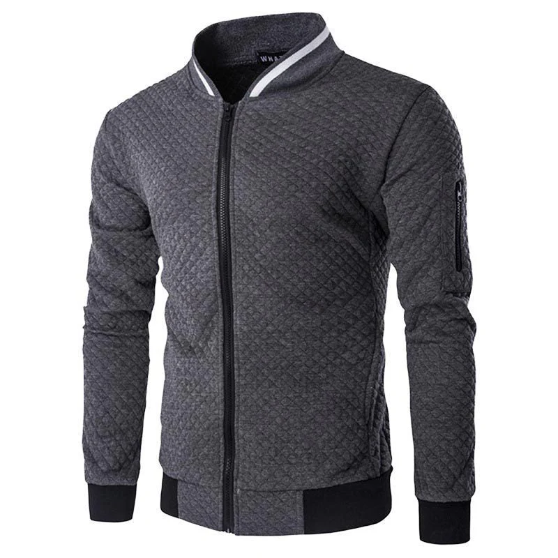Men's sweatshirt vest – Slim fit – Padded – Zip – Ribbed cuffs – Sleeve pocket - Image 2
