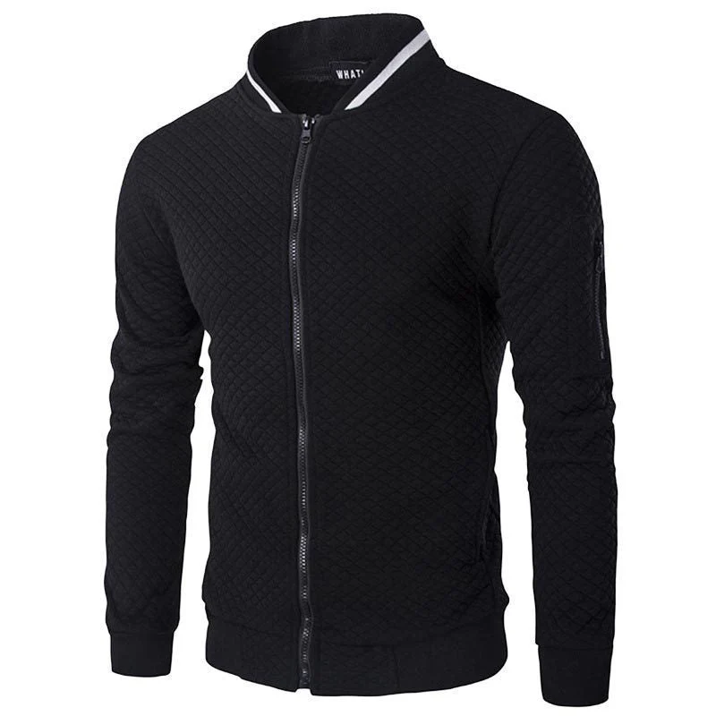 Men's sweatshirt vest – Slim fit – Padded – Zip – Ribbed cuffs – Sleeve pocket - Image 4