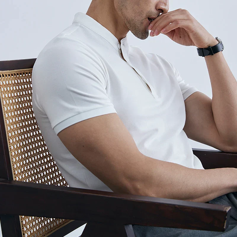 Men's T-shirt With Collar – Slim Fit – Breathable – Short Sleeve Casual Look - Image 2