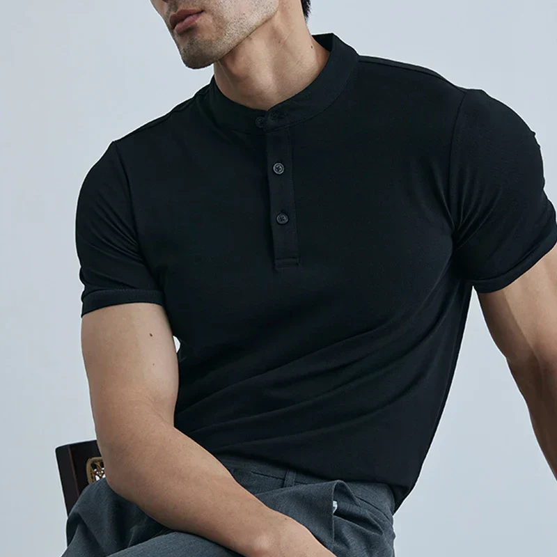 Men's T-shirt With Collar – Slim Fit – Breathable – Short Sleeve Casual Look - Image 6