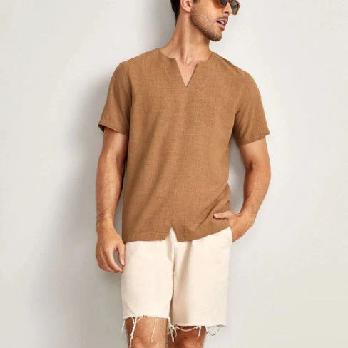 Men's T-shirt – Oversized Fit – V-Neck – Breathable – Short Sleeve – Casual Look - Image 3