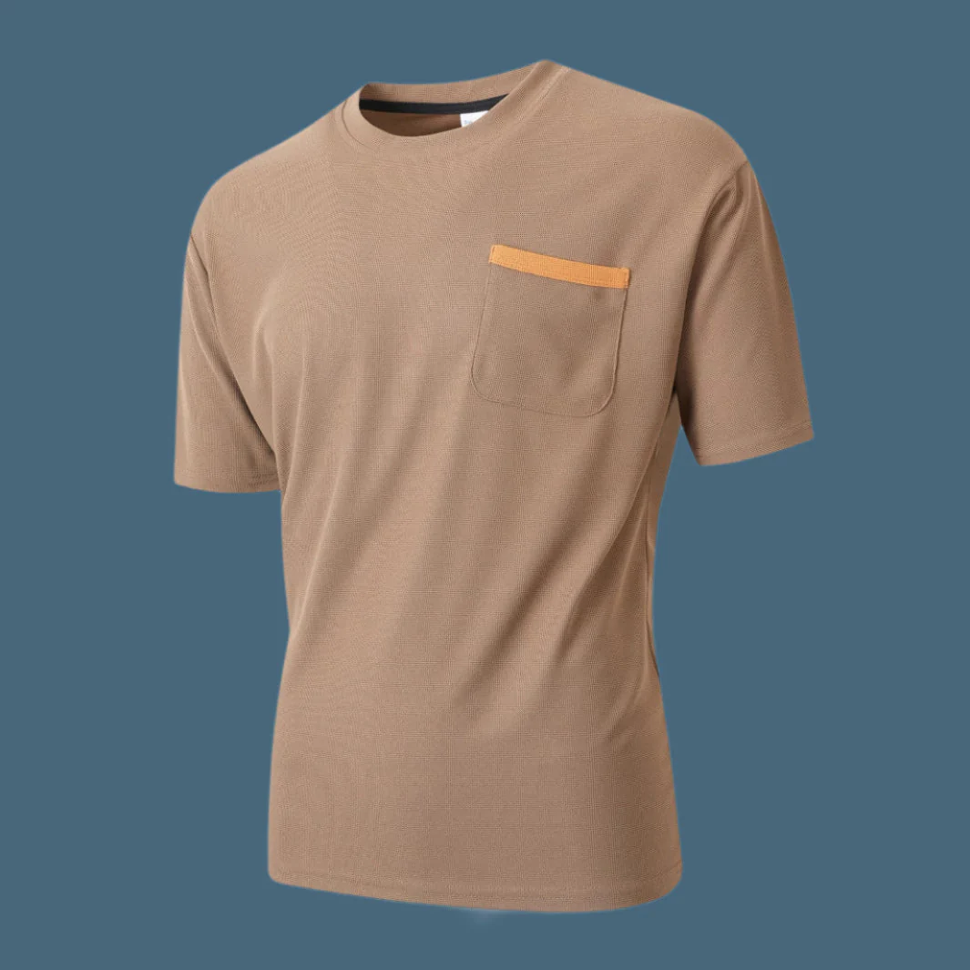 Men's T-shirt – Relaxed Fit – Breathable Texture – Chest Pocket – Casual Style - Image 5