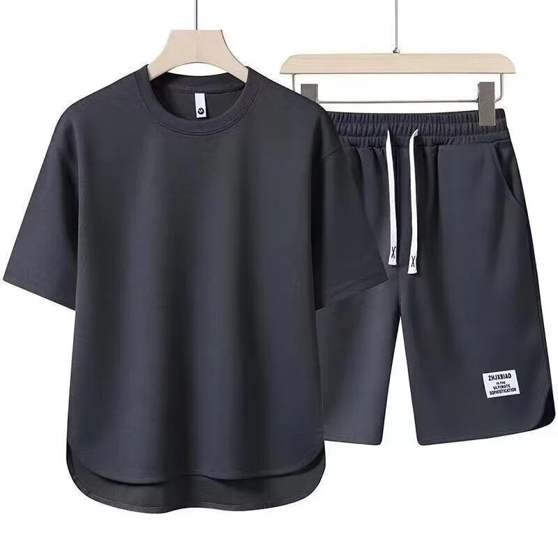 Men's Tracksuit – Cotton – Relaxed Fit – T-shirt with Short Sleeves – Shorts - Image 10