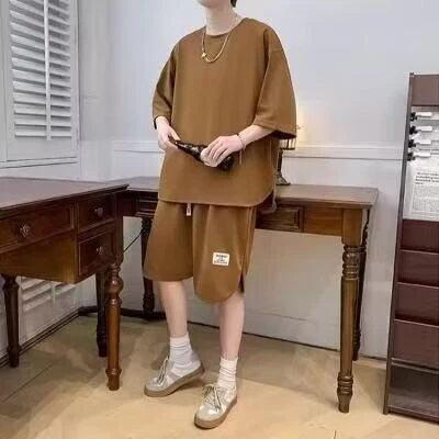 Men's Tracksuit – Cotton – Relaxed Fit – T-shirt with Short Sleeves – Shorts - Image 13