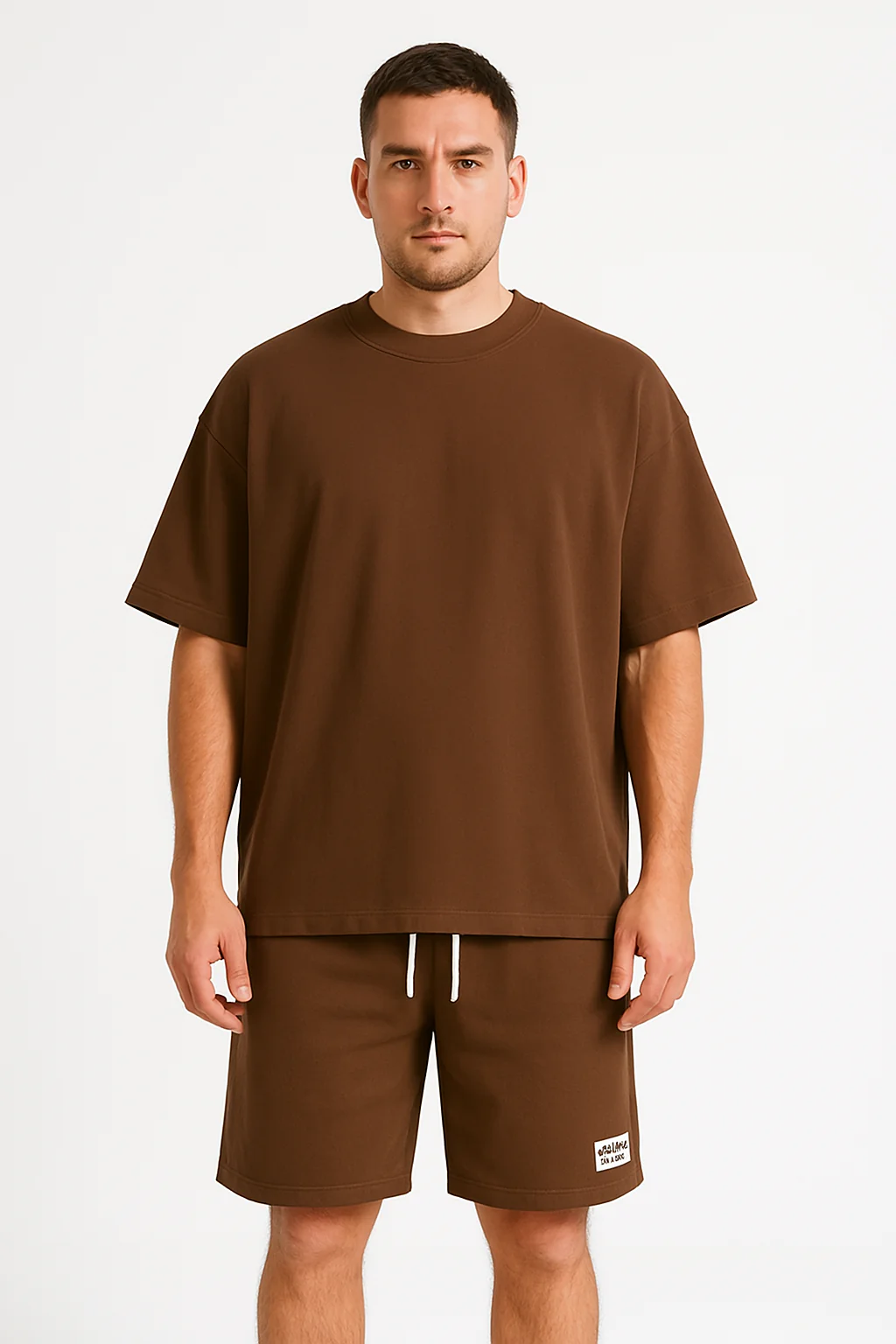 Men's Tracksuit – Cotton – Relaxed Fit – T-shirt with Short Sleeves – Shorts - Image 2