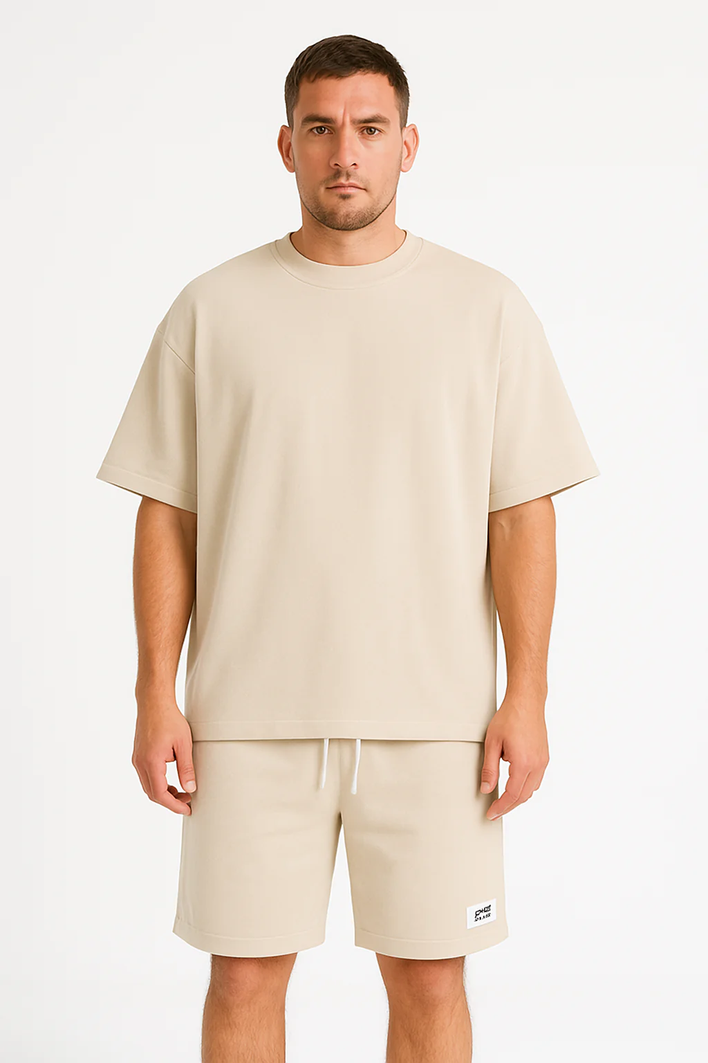 Men's Tracksuit – Cotton – Relaxed Fit – T-shirt with Short Sleeves – Shorts - Image 4