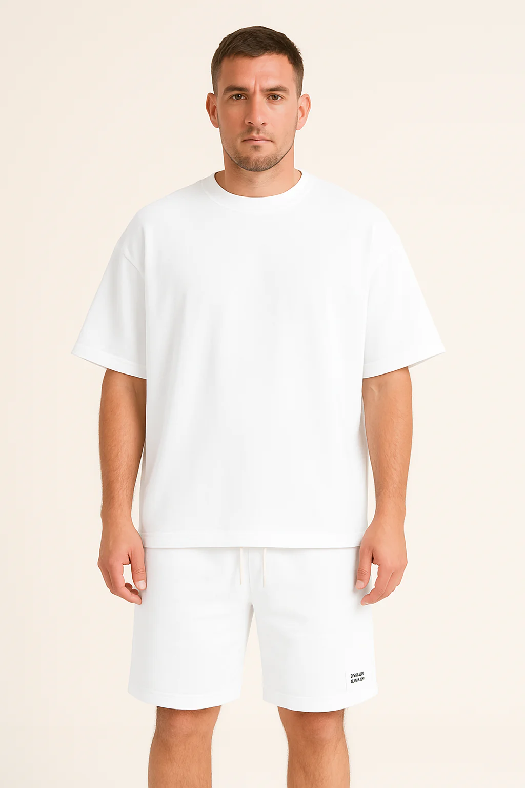 Men's Tracksuit – Cotton – Relaxed Fit – T-shirt with Short Sleeves – Shorts - Image 5