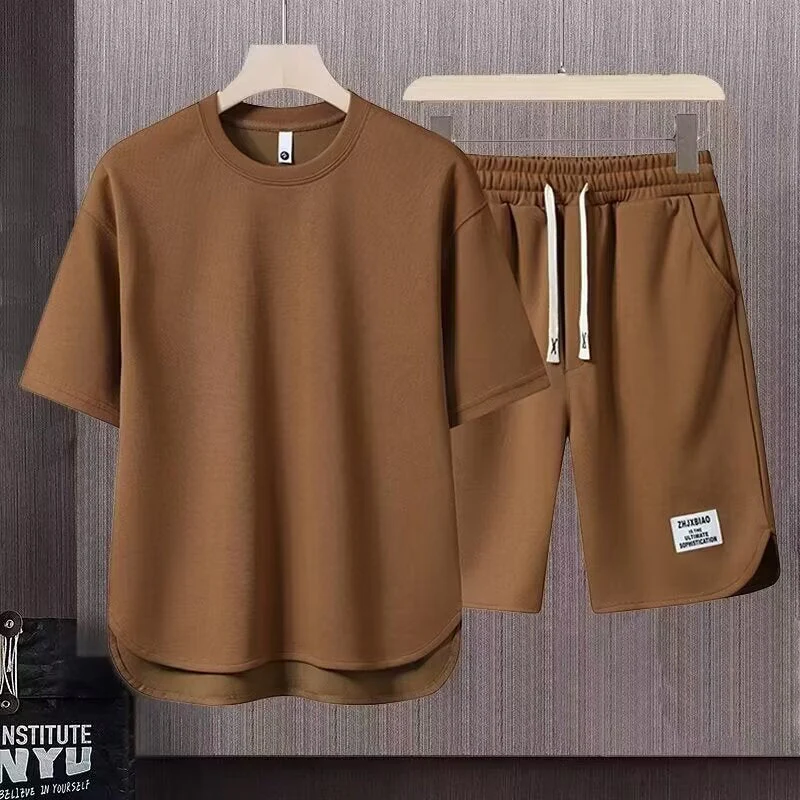 Men's Tracksuit – Cotton – Relaxed Fit – T-shirt with Short Sleeves – Shorts - Image 7