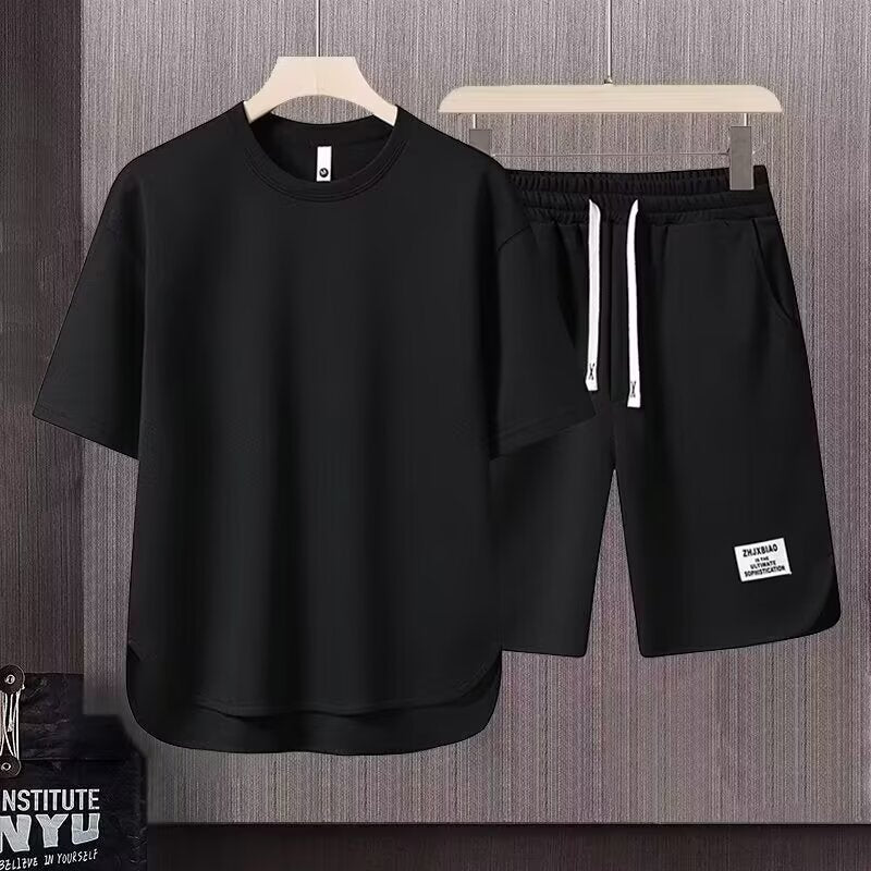 Men's Tracksuit – Cotton – Relaxed Fit – T-shirt with Short Sleeves – Shorts - Image 8