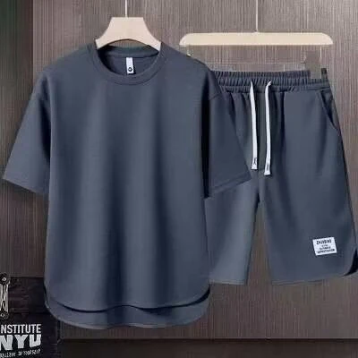 Men's Tracksuit – Cotton – Relaxed Fit – T-shirt with Short Sleeves – Shorts - Image 9