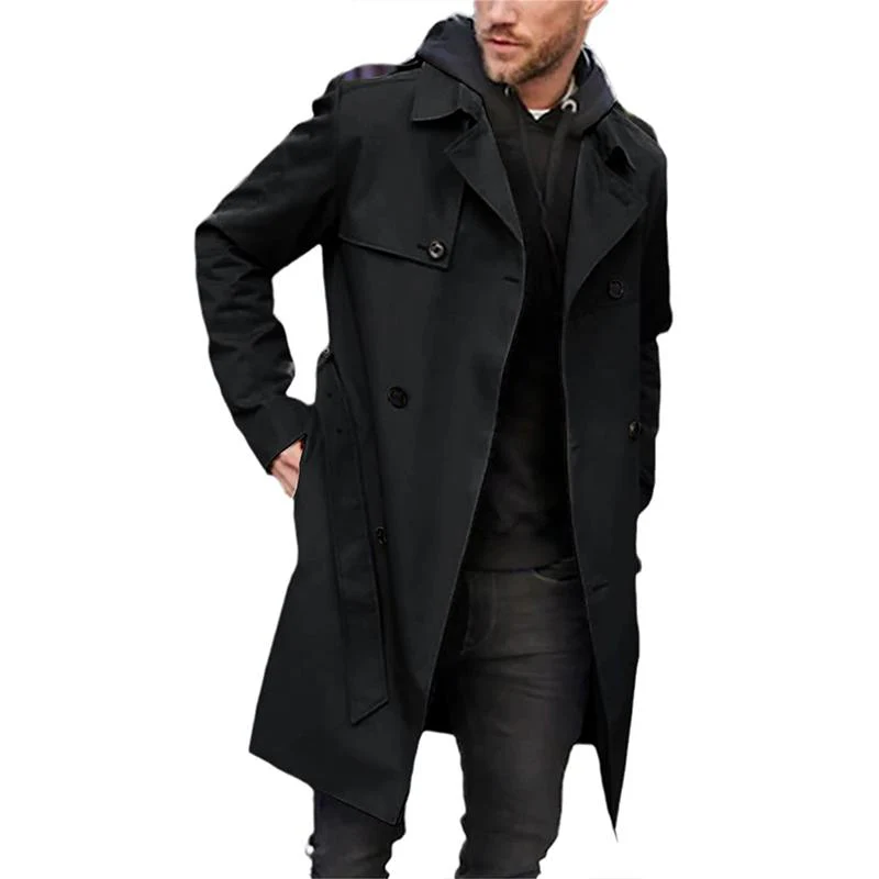 Men's Trenchcoat – Fitted Model – Double-Breasted – Breathable – With Belt - Image 4