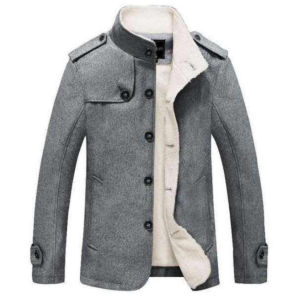 Men's trench coat – Woolmix – Tailored fit – Double-breasted – Lined with fleece - Image 2