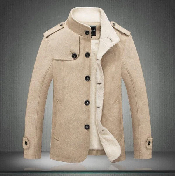 Men's trench coat – Woolmix – Tailored fit – Double-breasted – Lined with fleece - Image 4