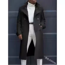 Men's Trenchcoat – Woolmix – Relaxed Fit – Double-Breasted – Knee-Length Elegant Coat - Image 2