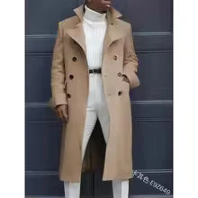 Men's Trenchcoat – Woolmix – Relaxed Fit – Double-Breasted – Knee-Length Elegant Coat - Image 5