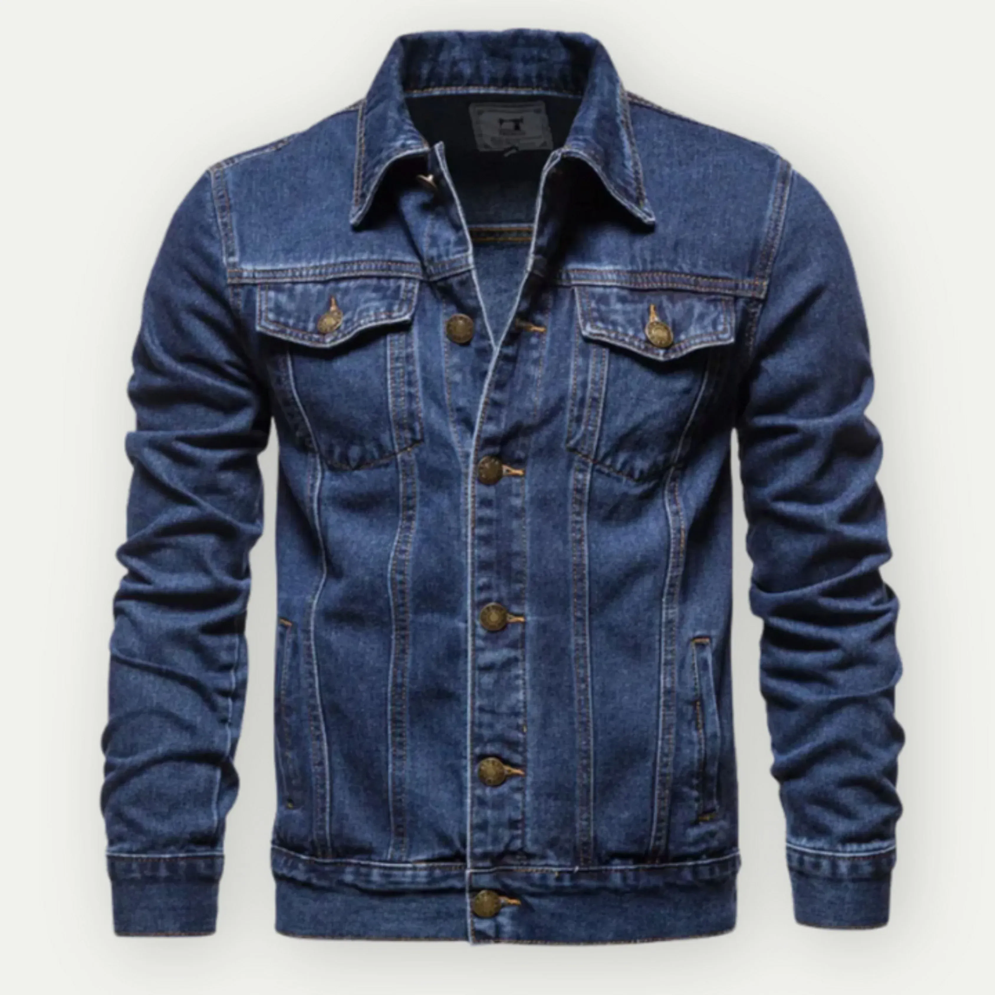 Men's trucker jacket – Denim – Tailored fit – Metal buttons – Chest and side pockets - Image 3