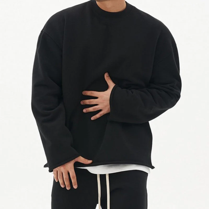 Men's Sweater – Relaxed Fit – Knitted – Drop Shoulder – Crewneck Casual Layering Style - Image 4