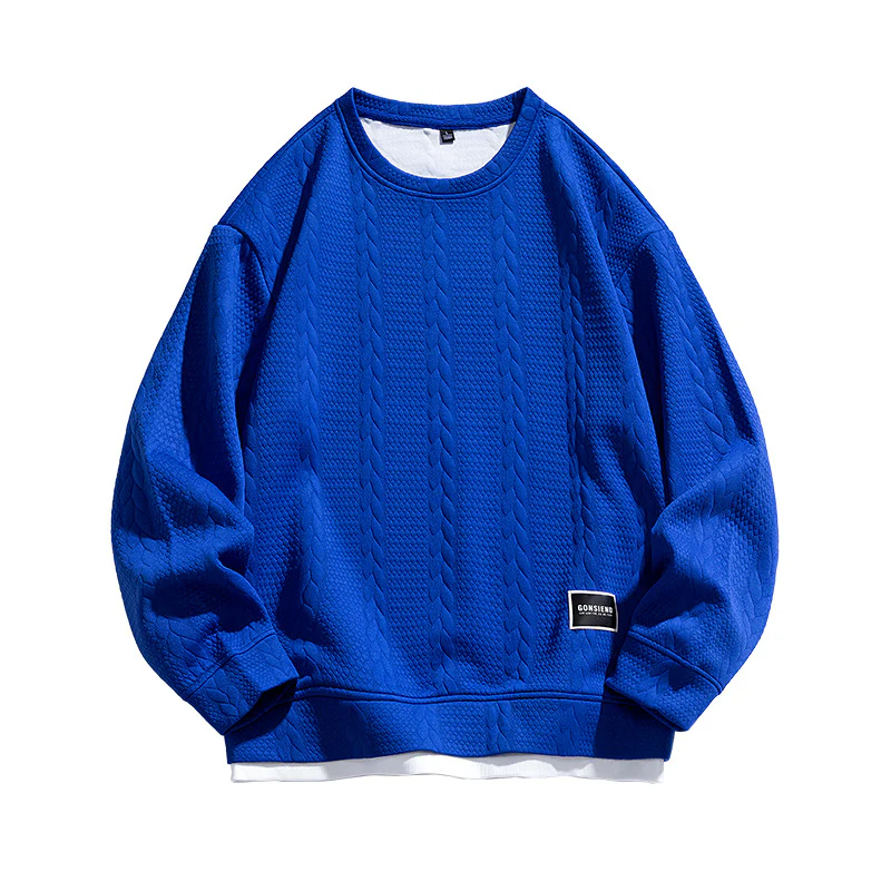 Men's sweater – Relaxed fit – Wool – Cable pattern – Ribbed edges - Image 8