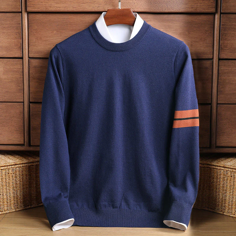 Men's Sweater – Wool Blend – Classic Fit – Turtleneck – Sporty Sleeve Details - Image 2
